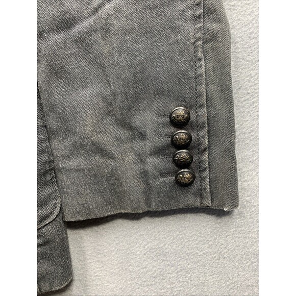 EXPRESS Mens Military Chore Jacket Ribbed Collar Button Accents Dark Gray Medium - Picture 13 of 16